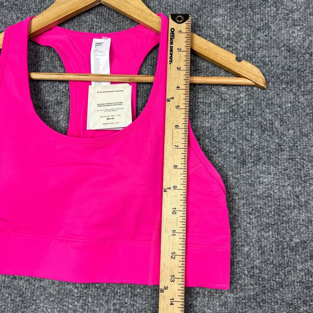 NWT $64 Fabletics On-The-Go Midi Medium-Impact Sports Bra Small Pink Size M - Picture 4 of 5